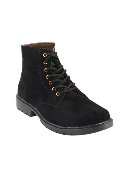 Black Suede High Ankle Boot - 14086895 - Very Small Image - 1