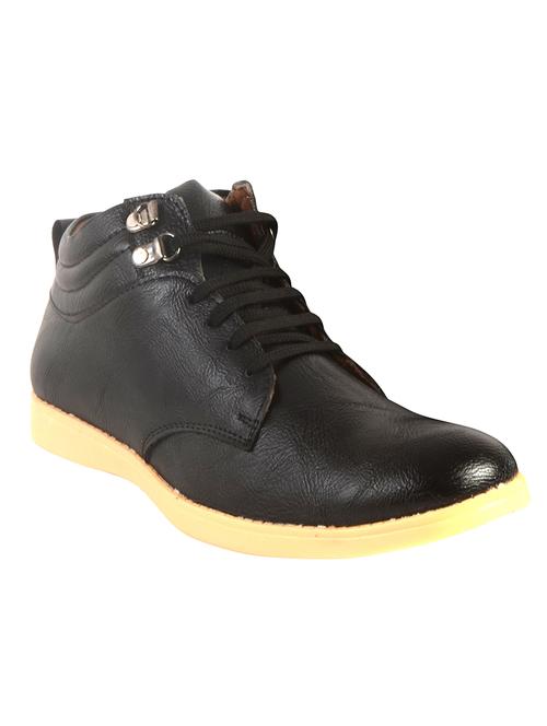 black leatherette lace up boot - 14086911 - Very Small Image - 1
