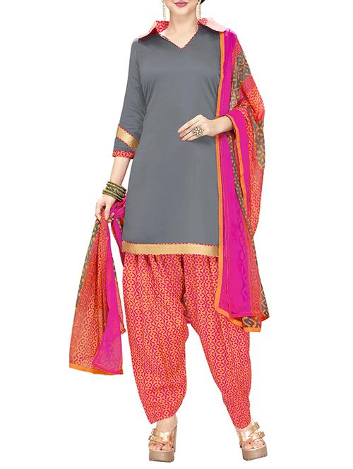 solid unstitched patiyala suit - 14088530 - Very Small Image - 1