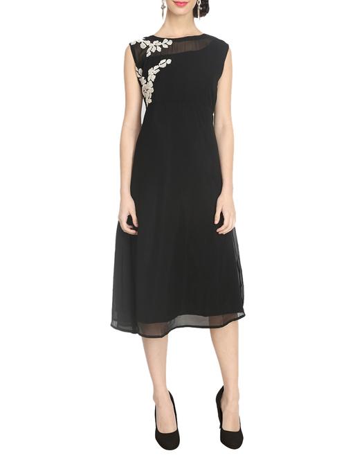 black georgette dress - 14090664 - Very Small Image - 1