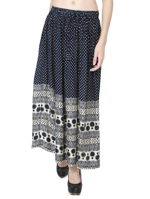 black printed viscose skirt - 14094194 - Very Small Image - 1