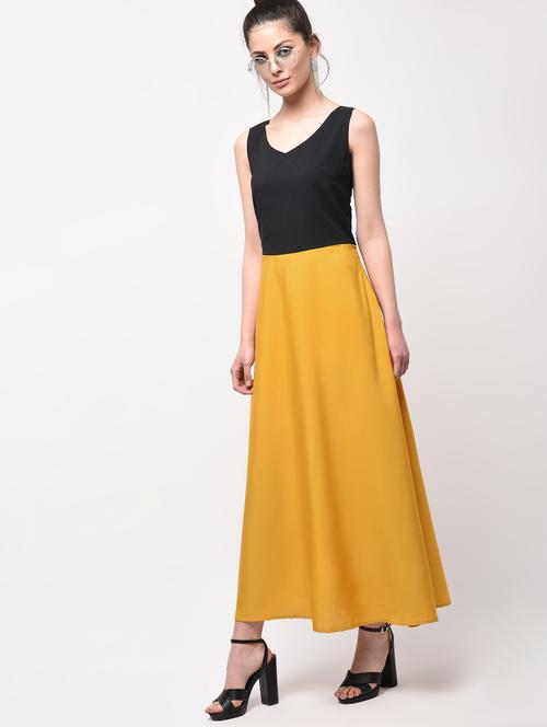 contrast color block maxi dress - 14095163 - Very Small Image - 1