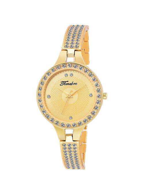Timebre Women Daimond studded Golden Analog Watch - 14095170 - Very Small Image - 1