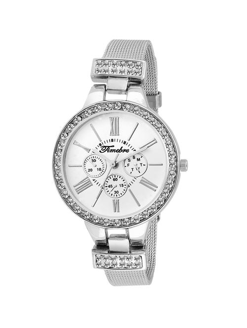Timebre Women White Stainless Steel Analog Watch - 14095227 - Very Small Image - 1