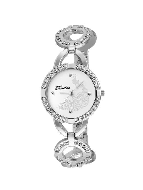 Timebre Women White Daimond Stainless Steel Analog Watch - 14095229 - Very Small Image - 1