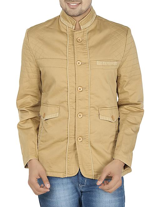 beige cotton casual blazer - 14096613 - Very Small Image - 1