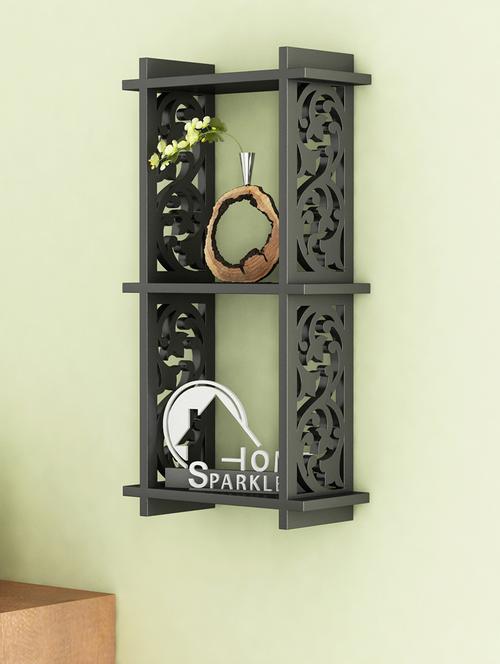 engineered wood 2 pocket wall shelf by home sparkle - 14096822 - Very Small Image - 1