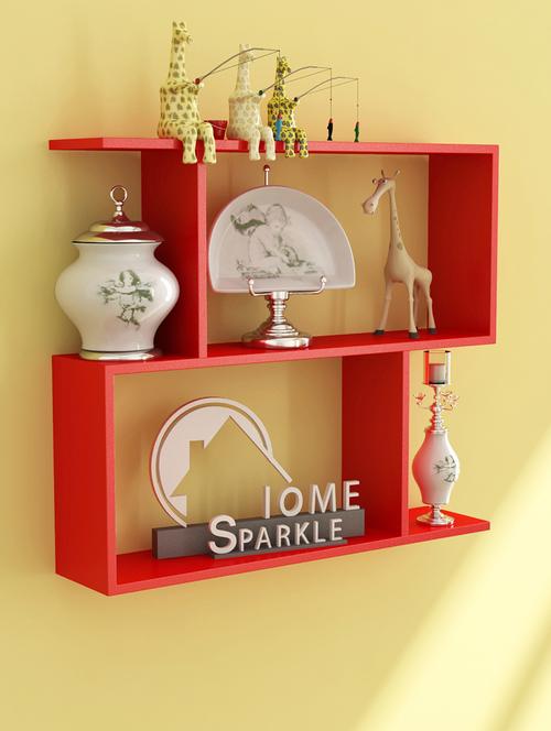 engineered wood z-shaped wall shelf by home sparkle - 14096836 - Very Small Image - 1