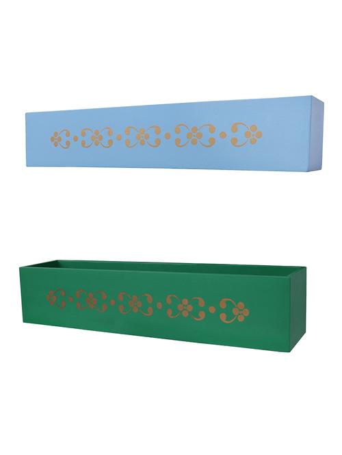 engineered wood set of 2 pocket wall shelf by home sparkle - 14096847 - Very Small Image - 1