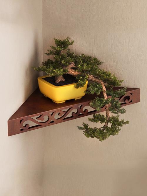 engineered wood corner wall shelf by home sparkle - 14096889 - Very Small Image - 1