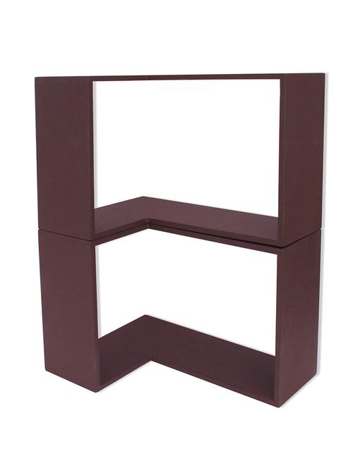 engineered wood l-shaped wall shelf by home sparkle - 14096915 - Very Small Image - 1
