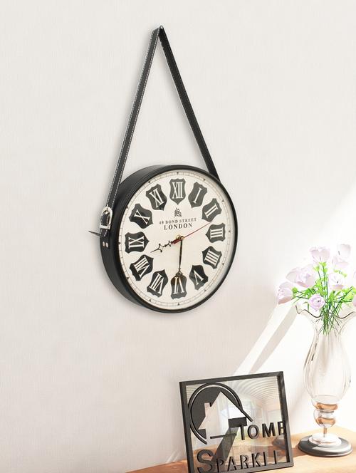 vintage metal wall clock with belt by home sparkle - 14096966 - Very Small Image - 1