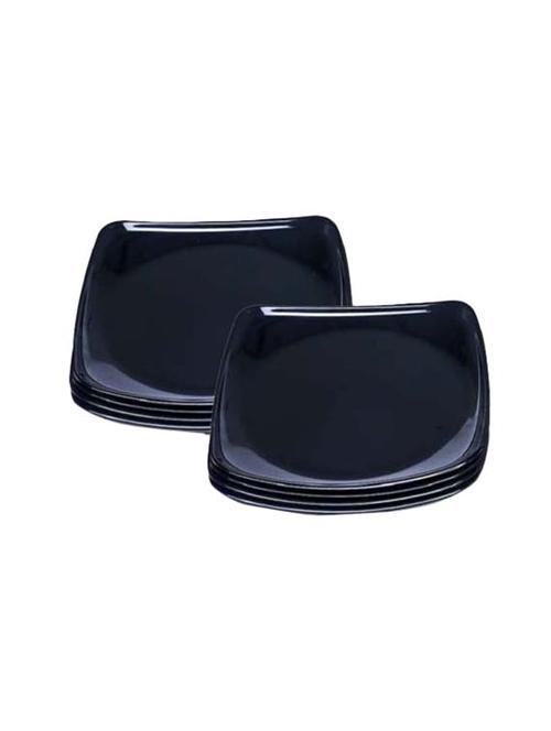 roni wares black melamine sqaure dinner full plates set of 12 - 14097376 - Very Small Image - 1