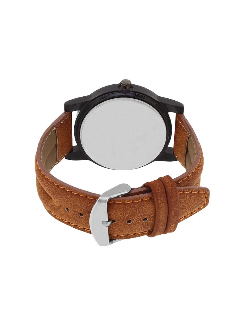 jay creation brown leather belt men's watch - 14098285 - Zoom Image - 2