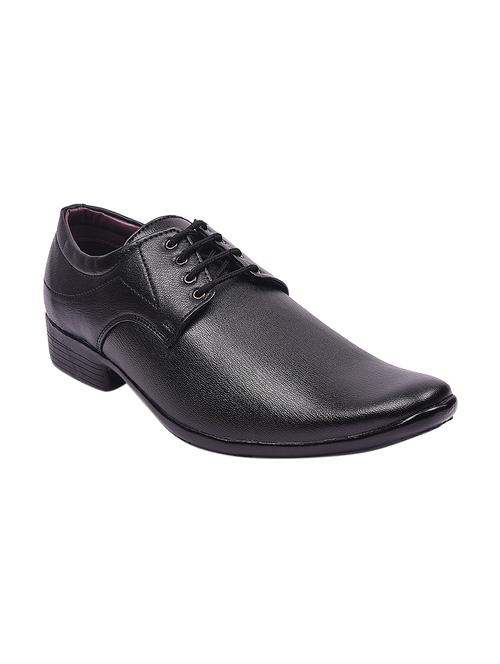 black leatherette formal lace-up derby - 14098535 - Very Small Image - 1