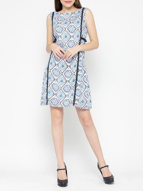 blue viscose a-line dress - 14099675 - Very Small Image - 1