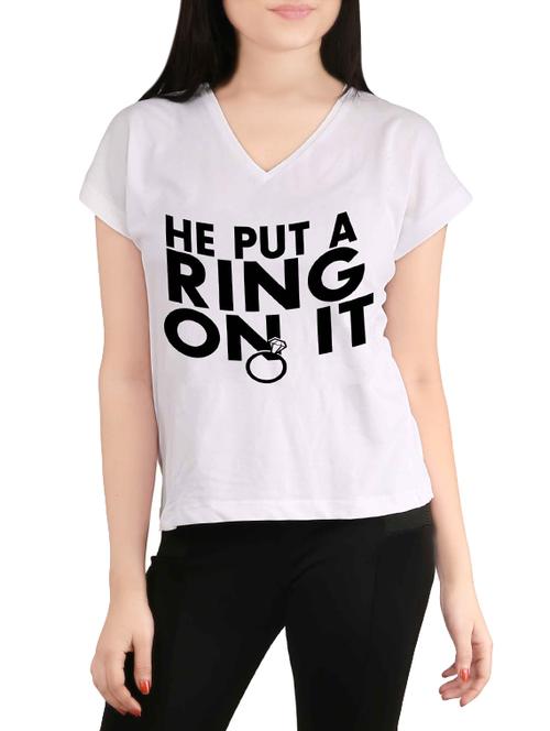 white printed casual tee - 14100045 - Very Small Image - 1