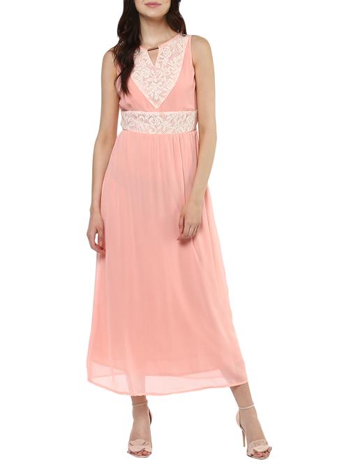 pink georgette dress - 14100547 - Very Small Image - 1