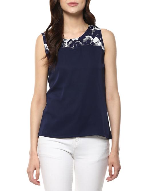 women's straight round neck top - 14100566 - Very Small Image - 1