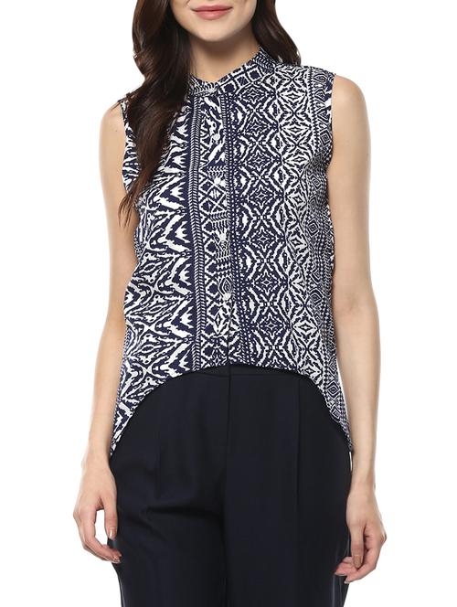 women's asymmetric mandarin neck top - 14100569 - Very Small Image - 1