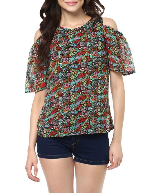 women's straight round neck top - 14100623 - Very Small Image - 1