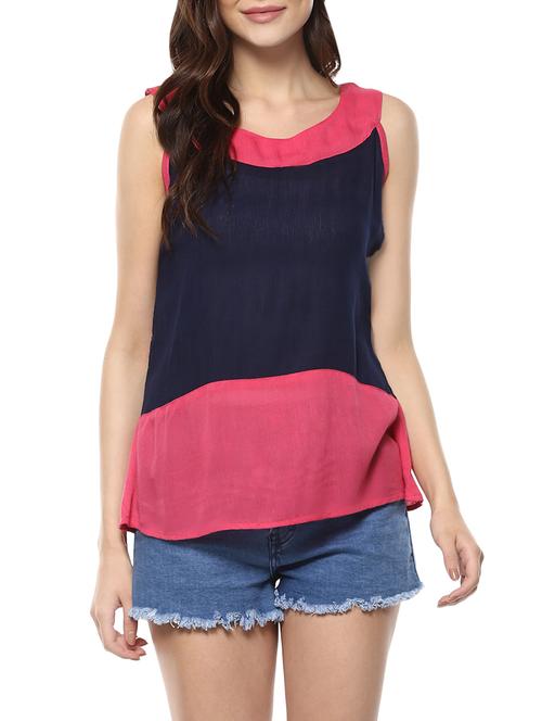 women's straight round neck top - 14100796 - Very Small Image - 1