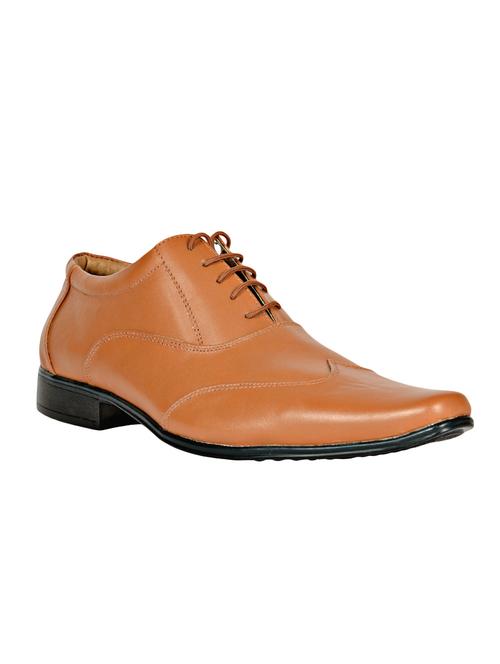 tan leather formal lace-up brouge - 14103965 - Very Small Image - 1