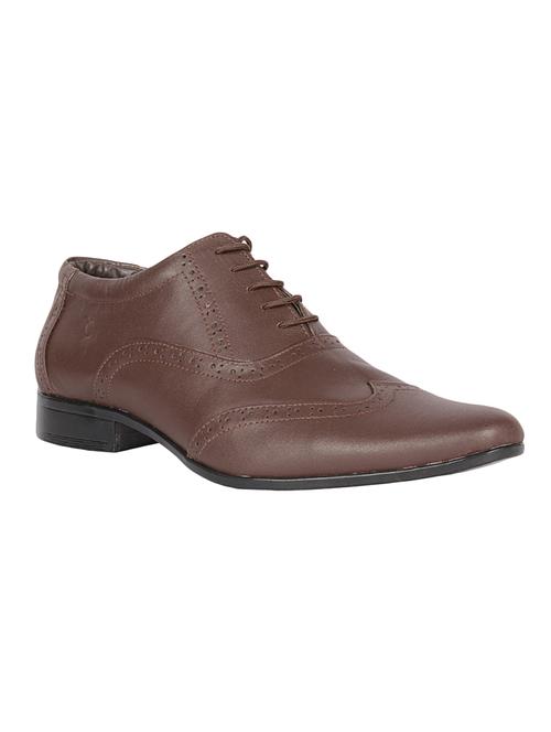 brown leather formal lace-up brouge - 14103968 - Very Small Image - 1