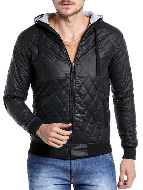 black solid quilted jacket - 14104165 - Very Small Image - 1