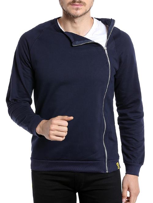 navy blue solid casual jacket  - 14104179 - Very Small Image - 1