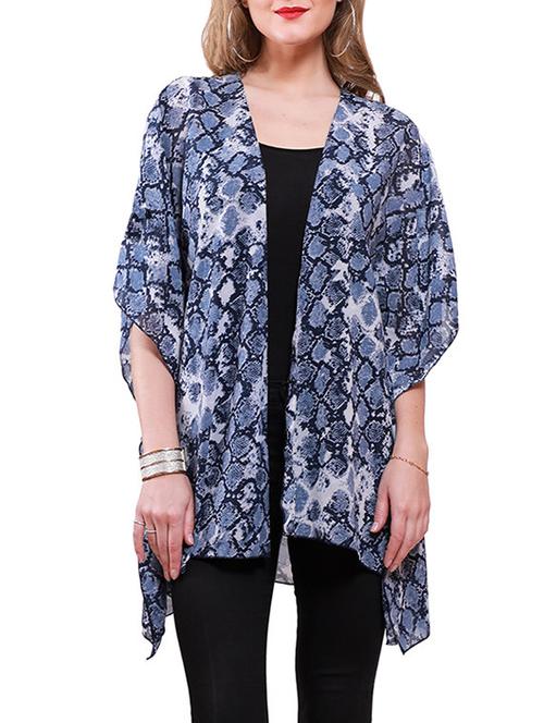animal print asymmetric hem plus shrug - 14104200 - Very Small Image - 1