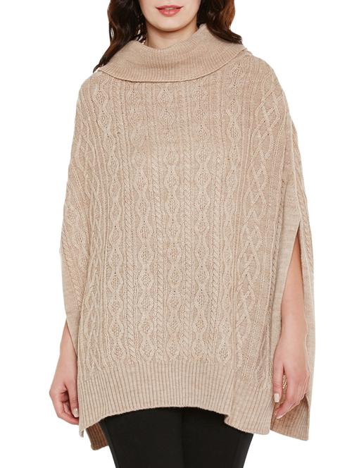 turtle neck wool poncho - 14104850 - Very Small Image - 1