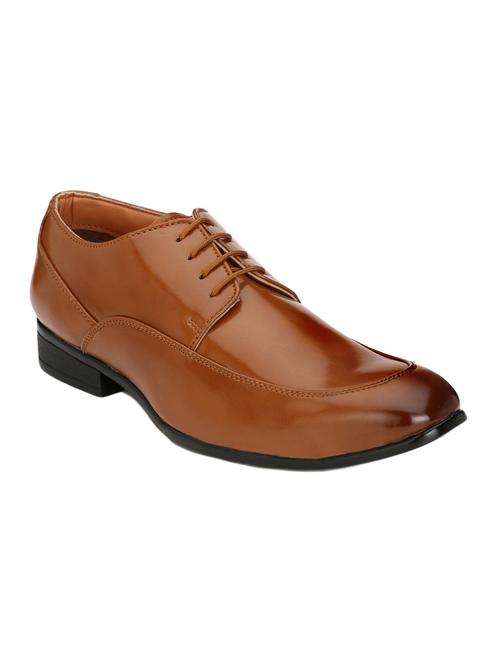tan leatherette lace-up derby - 14106216 - Very Small Image - 1