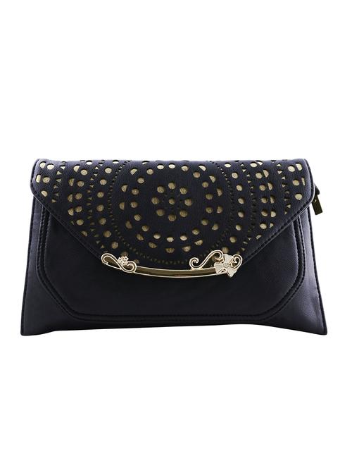 black leatherette  envelope clutch - 14107495 - Very Small Image - 1