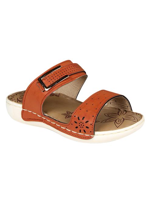 tan leatherette slippers - 14107760 - Very Small Image - 1