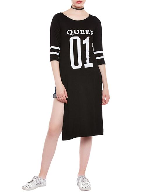 black printed rayon tunic - 14110051 - Very Small Image - 1