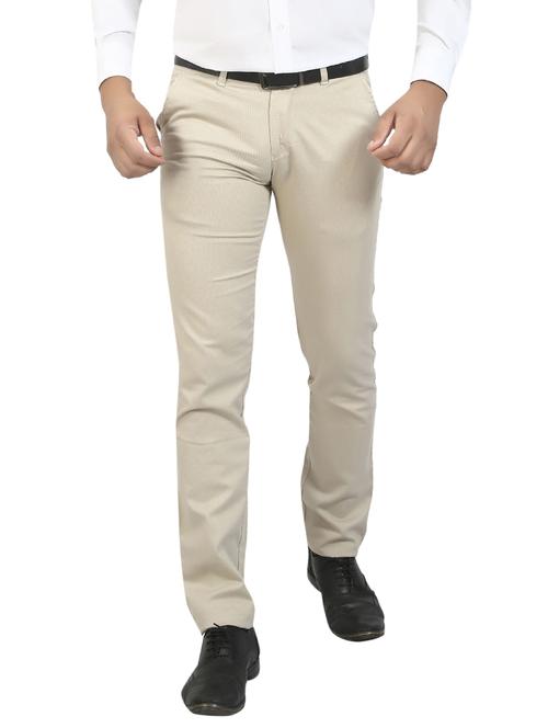 beige cotton chinos - 14110135 - Very Small Image - 1
