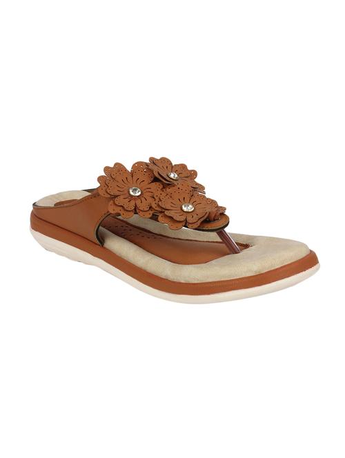 tan faux leather slippers - 14110507 - Very Small Image - 1
