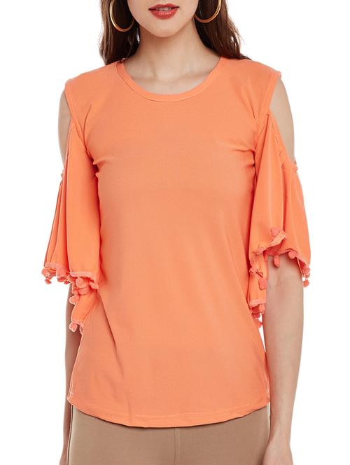 orange rayon regular top - 14110707 - Very Small Image - 1
