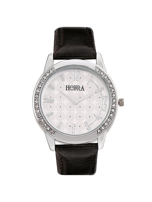 horra black round dial analog ladies watch - 14113562 - Very Small Image - 1