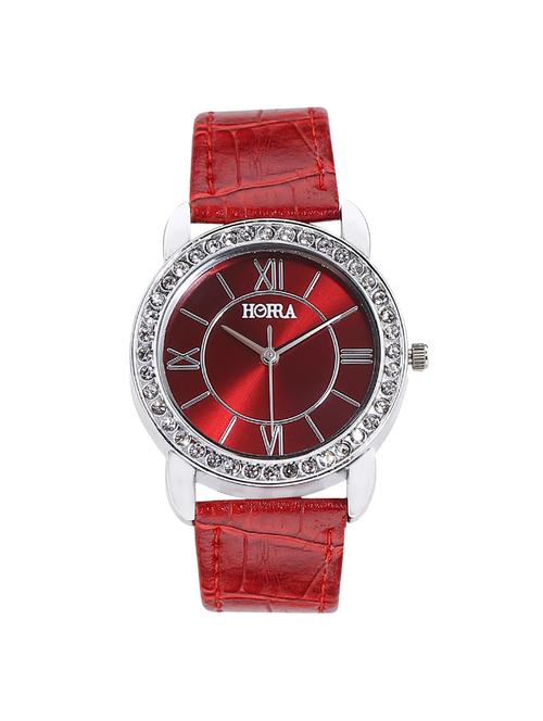 horra red round dial analog ladies watch - 14113564 - Very Small Image - 1