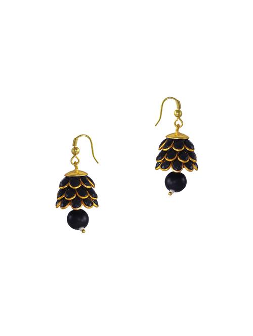 black metal drop earrings - 14117168 - Very Small Image - 1