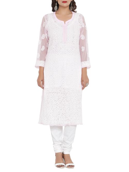 ada pink georgette straight kurta - 14117954 - Very Small Image - 1