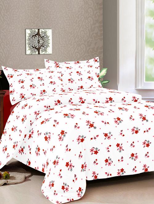 cotton printed double bed sheet  with 2 pillow covers by bianca - 14118836 - Very Small Image - 1