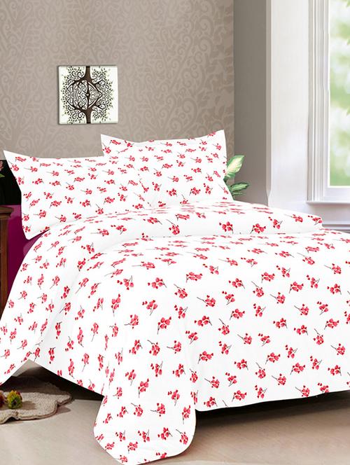 cotton printed double bed sheet  with 2 pillow covers by bianca - 14118842 - Very Small Image - 1