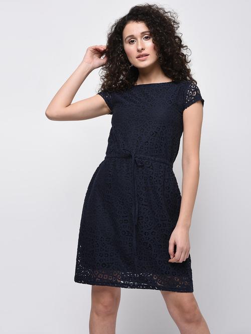 navy blue belted dress - 14119318 - Very Small Image - 1