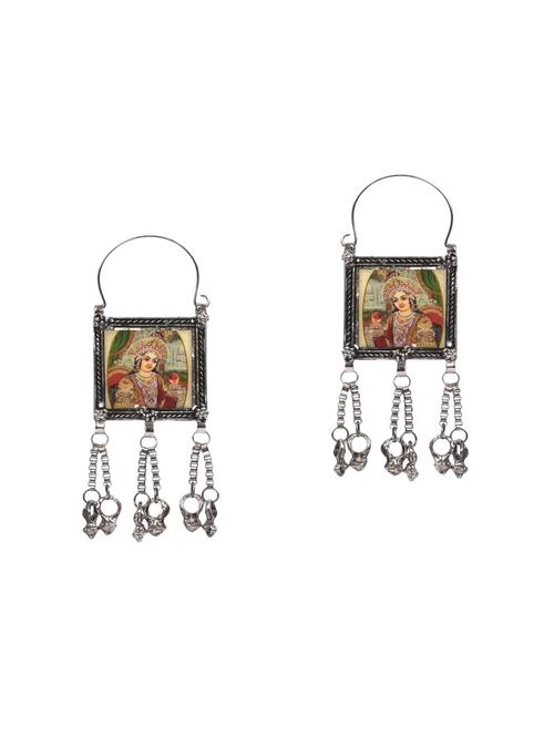 multi colored metal drop earring - 14119469 - Very Small Image - 1