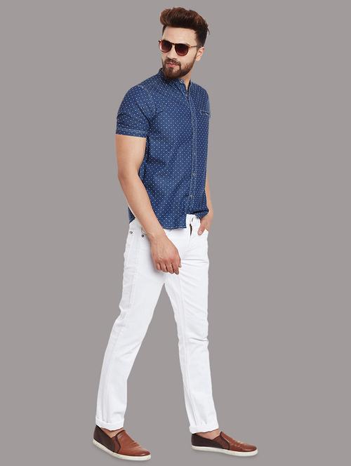white denim plain jeans - 14120986 - Very Small Image - 1