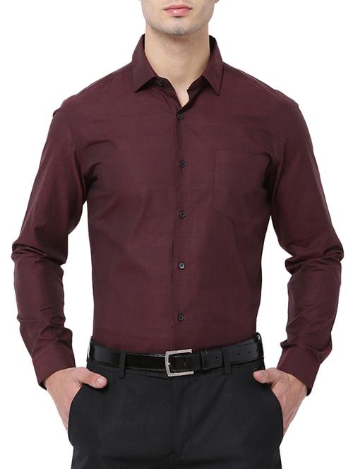 red cotton formal shirt - 14121167 - Very Small Image - 1