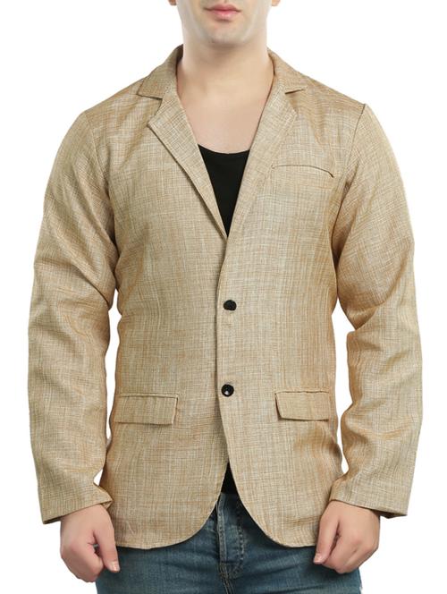 beige cotton casual blazer - 14121577 - Very Small Image - 1